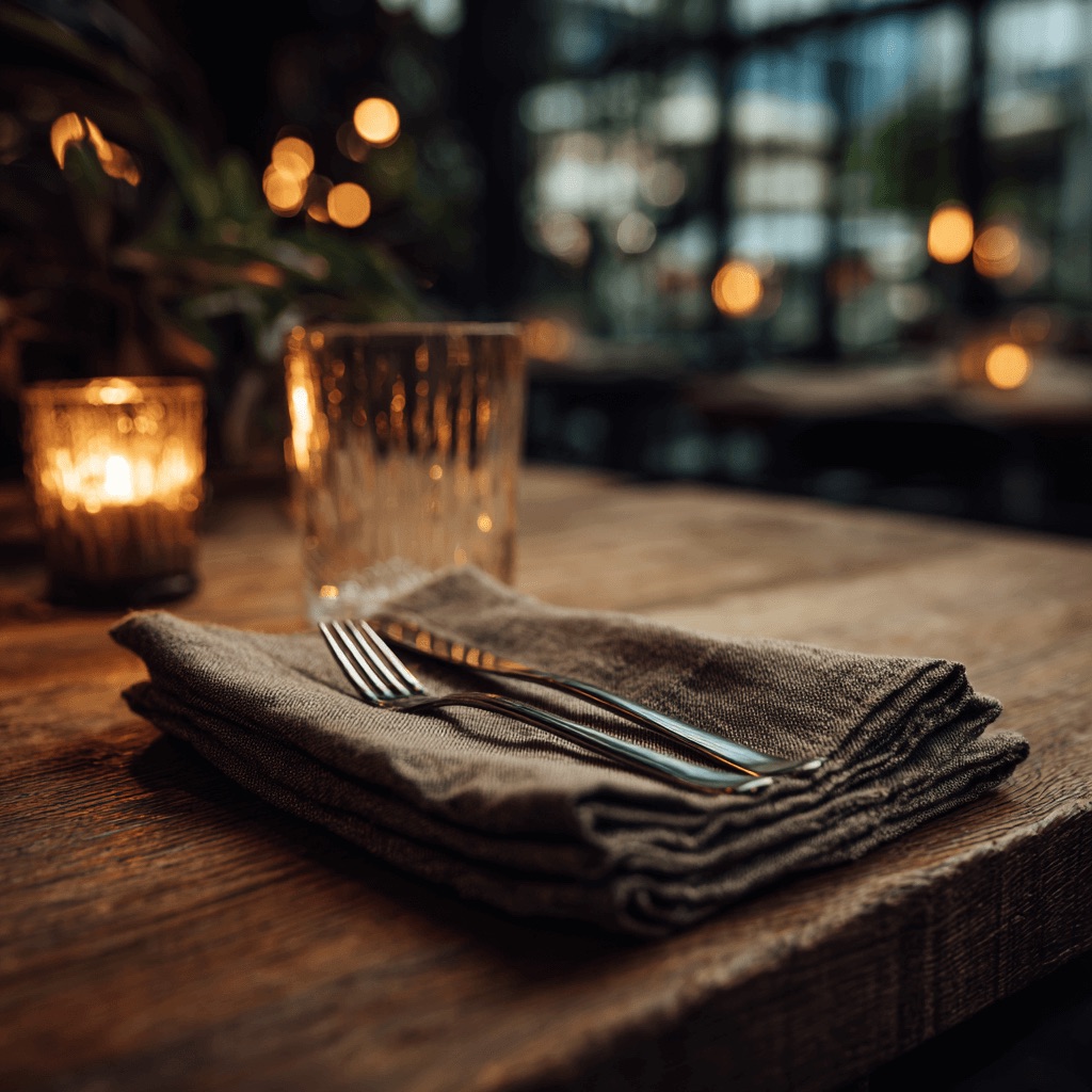 Mesa de evento con ambientación elegante